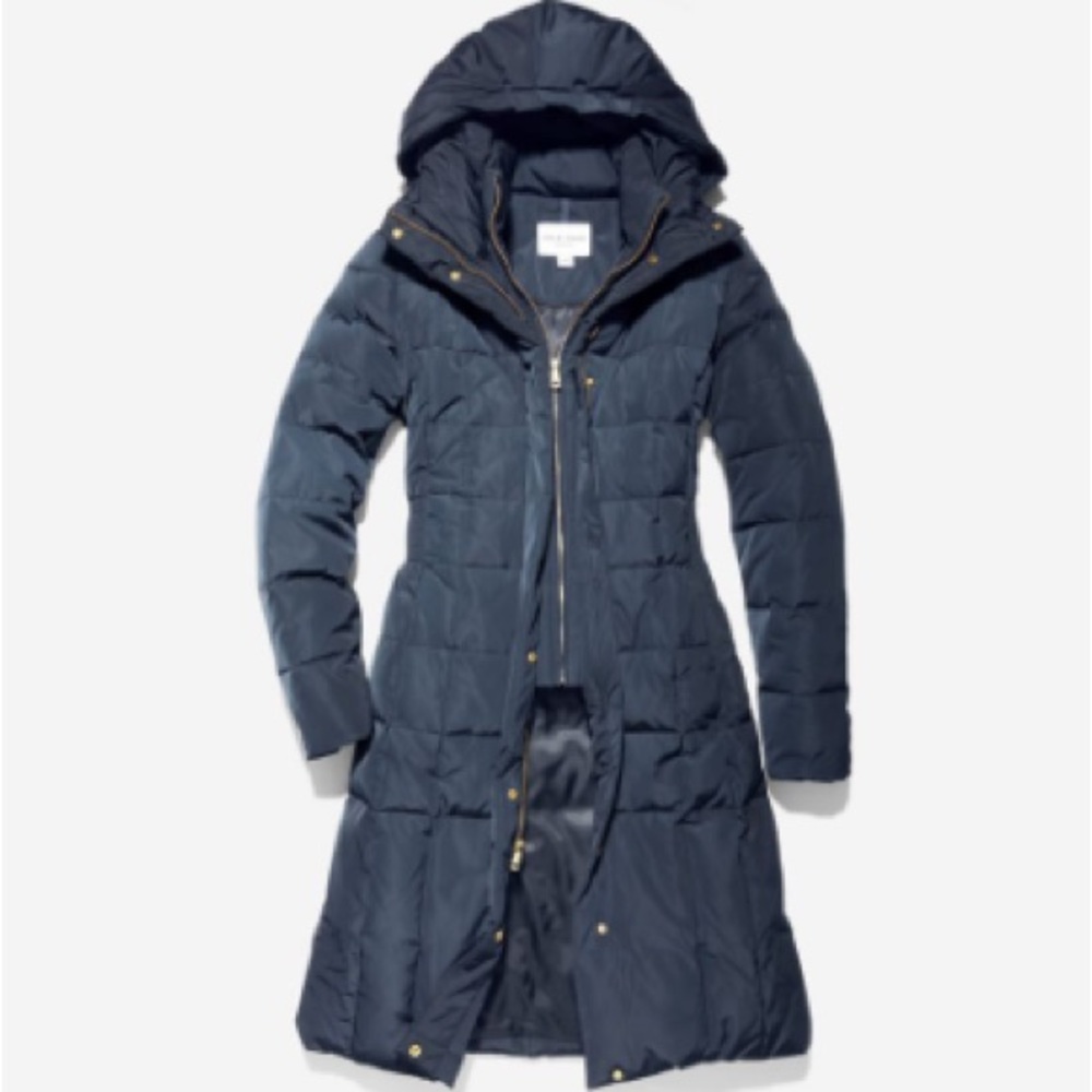 Cole Haan Women Signature Hooded Taffeta Down Coat S/P